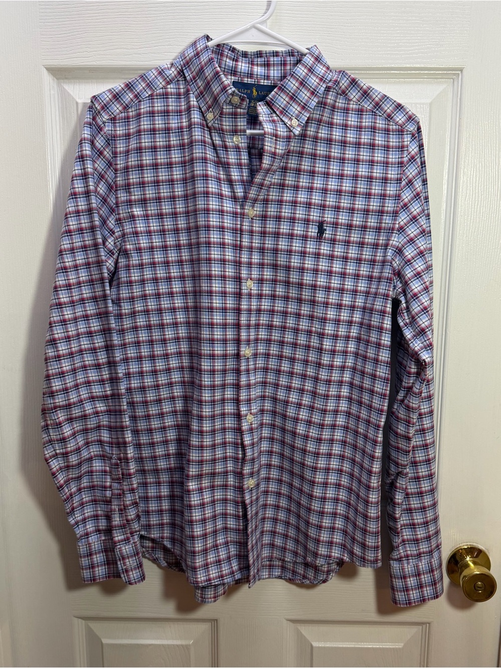 Ralph Lauren Boy’s Red,Blue & White Plaid Button-Down Shirt